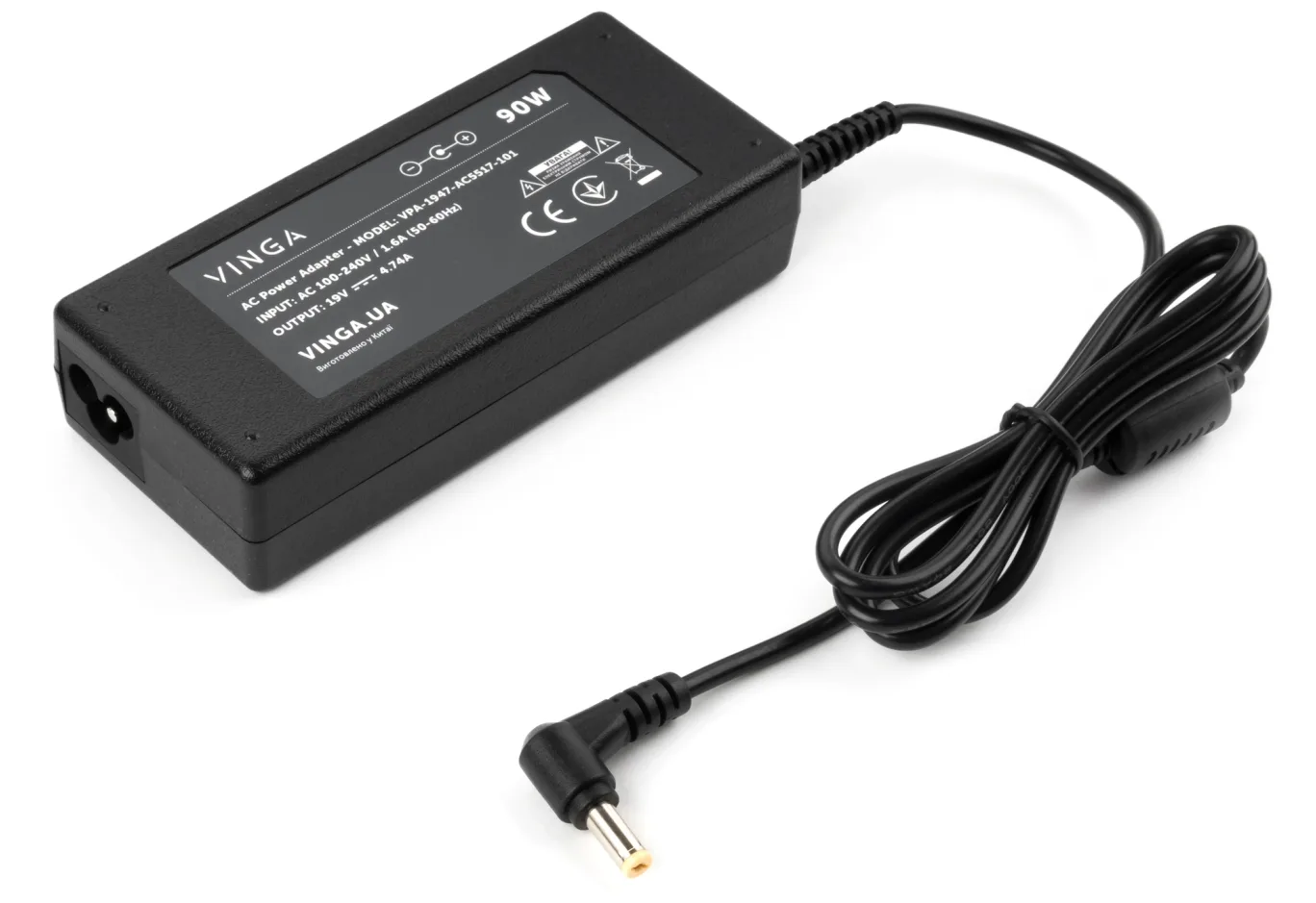Блок живлення до ноутбуку Vinga ACER 90W 19V 4.74A 5.5*1.7 (VPA-1947-AC5517-101)