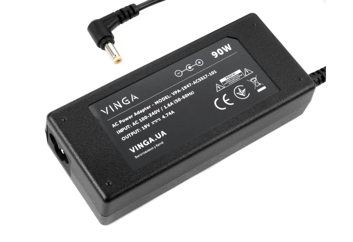 Блок живлення до ноутбуку Vinga ACER 90W 19V 4.74A 5.5*1.7 (VPA-1947-AC5517-101)