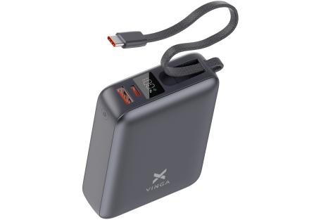Батарея універсальна Vinga 20000 mAh 45W Display Cable (VPBB2045C)