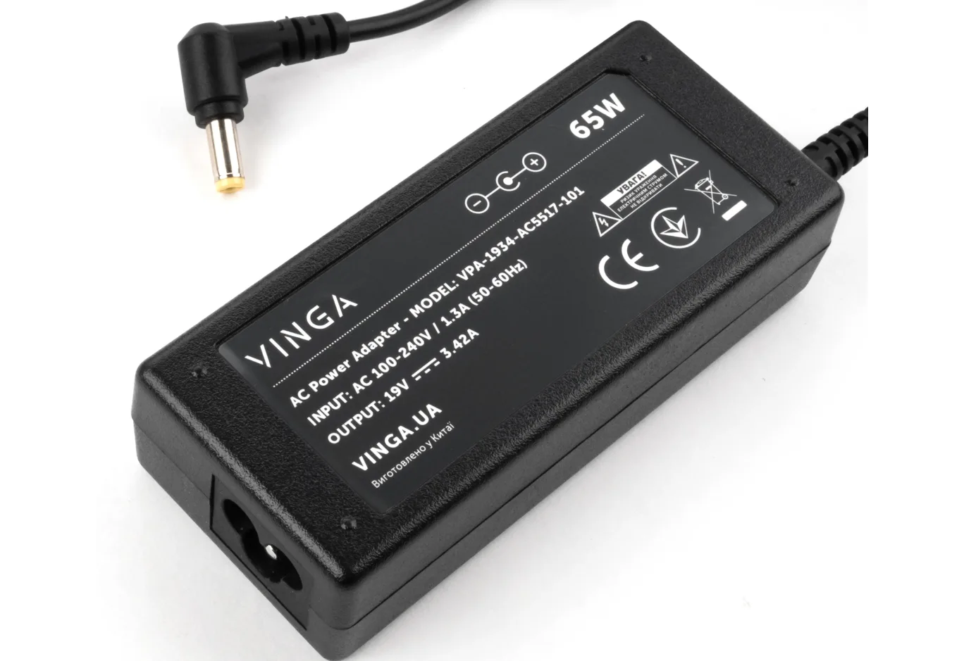 Laptop power supply Vinga ACER 65W 19V 3.42A 5.5*1.7 (VPA-1934-AC5517-101)
