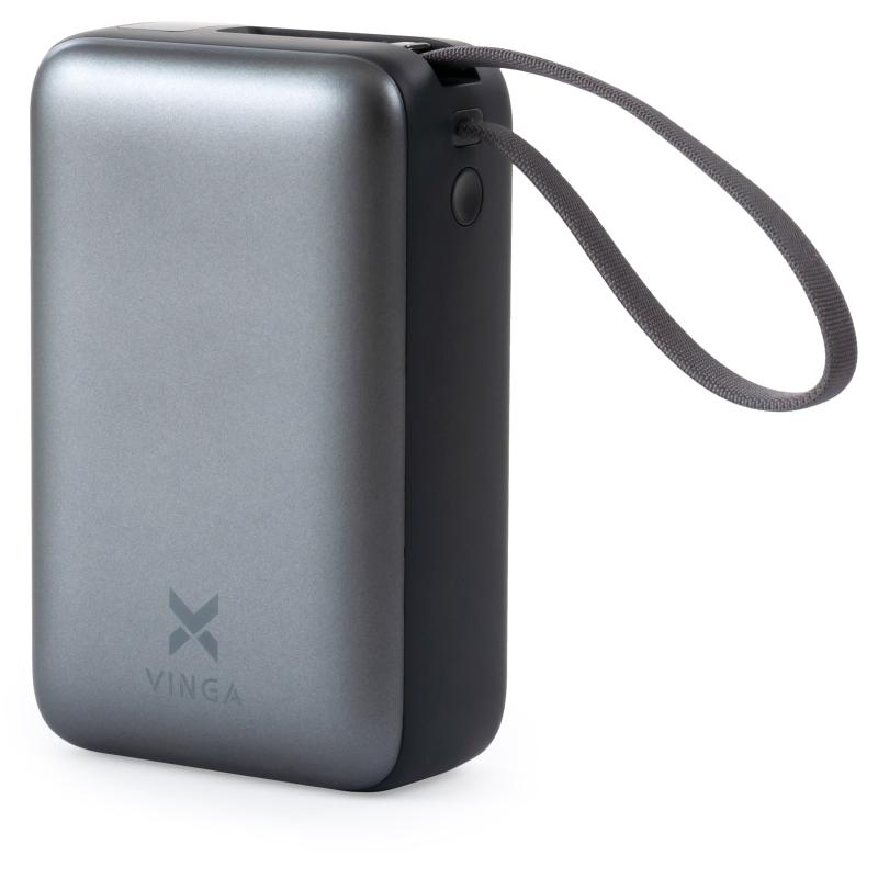 Батарея універсальна Vinga 30000 mAh 65W Display Cable (VPBB3065C)