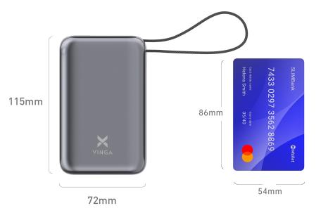 Батарея універсальна Vinga 30000 mAh 65W Display Cable (VPBB3065C)