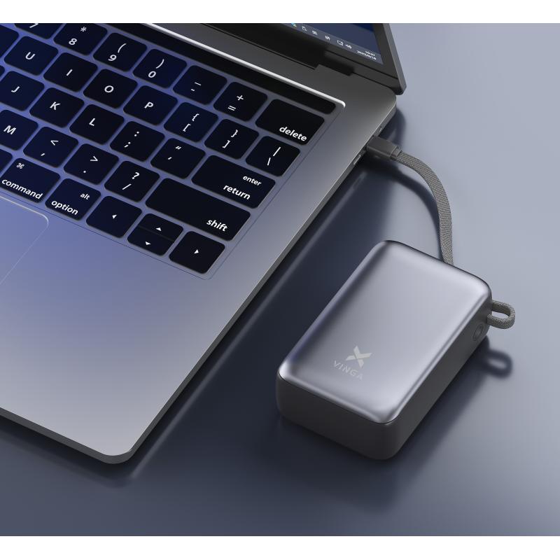 Батарея універсальна Vinga 30000 mAh 65W Display Cable (VPBB3065C)