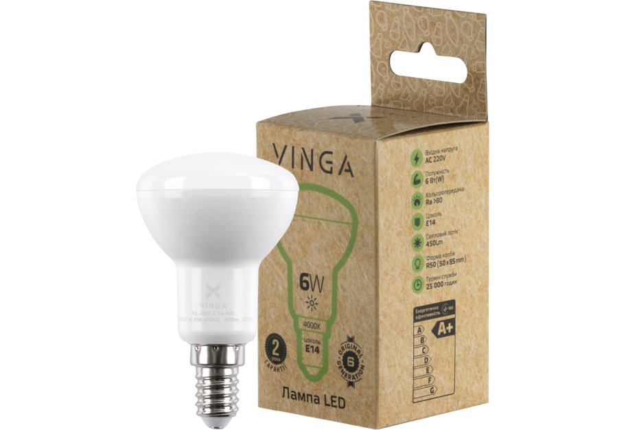 Лампочка Vinga VL-R50E14-64L