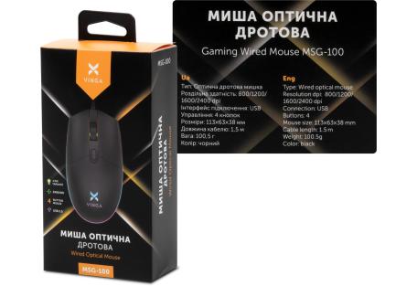 Мишка Vinga MSG-100 Black