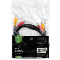 Кабель мультимедійний 3xRCA M to 3xRCA M 1.8m Vinga (VCP3RCA1.8)