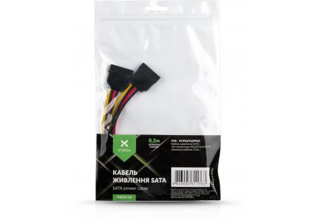 Кабель живлення SATA power 0.2m 2 connectors Vinga (VCPSATA2PW2)