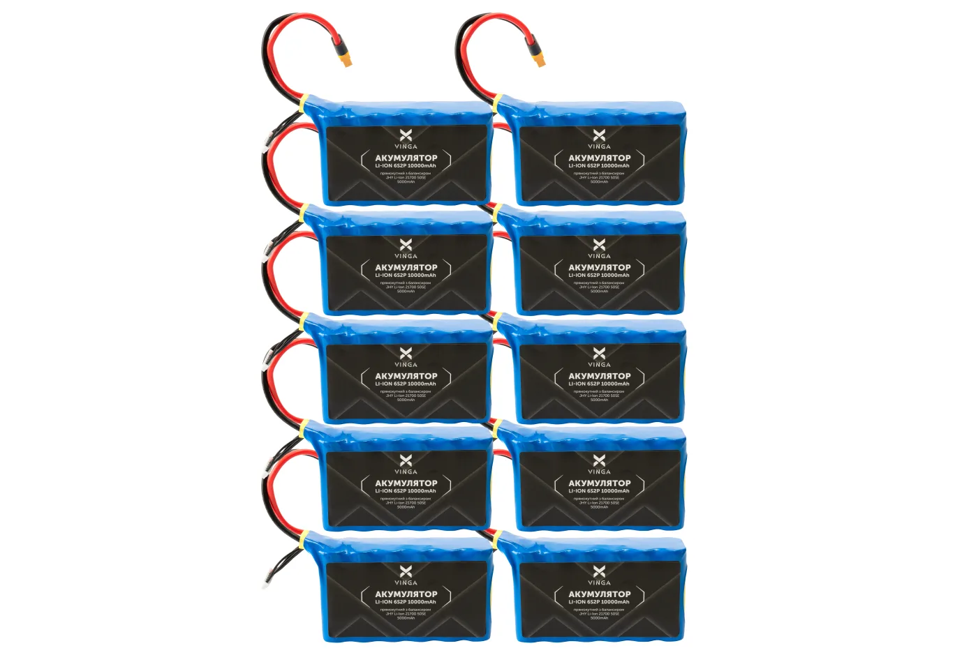 Battery pack Vinga Li-Ion 6S2P 10000mAh коробка 10 шт (JHY Li-Ion 21700 5000mAh) (V6S2P-10PCS-10000MAH)