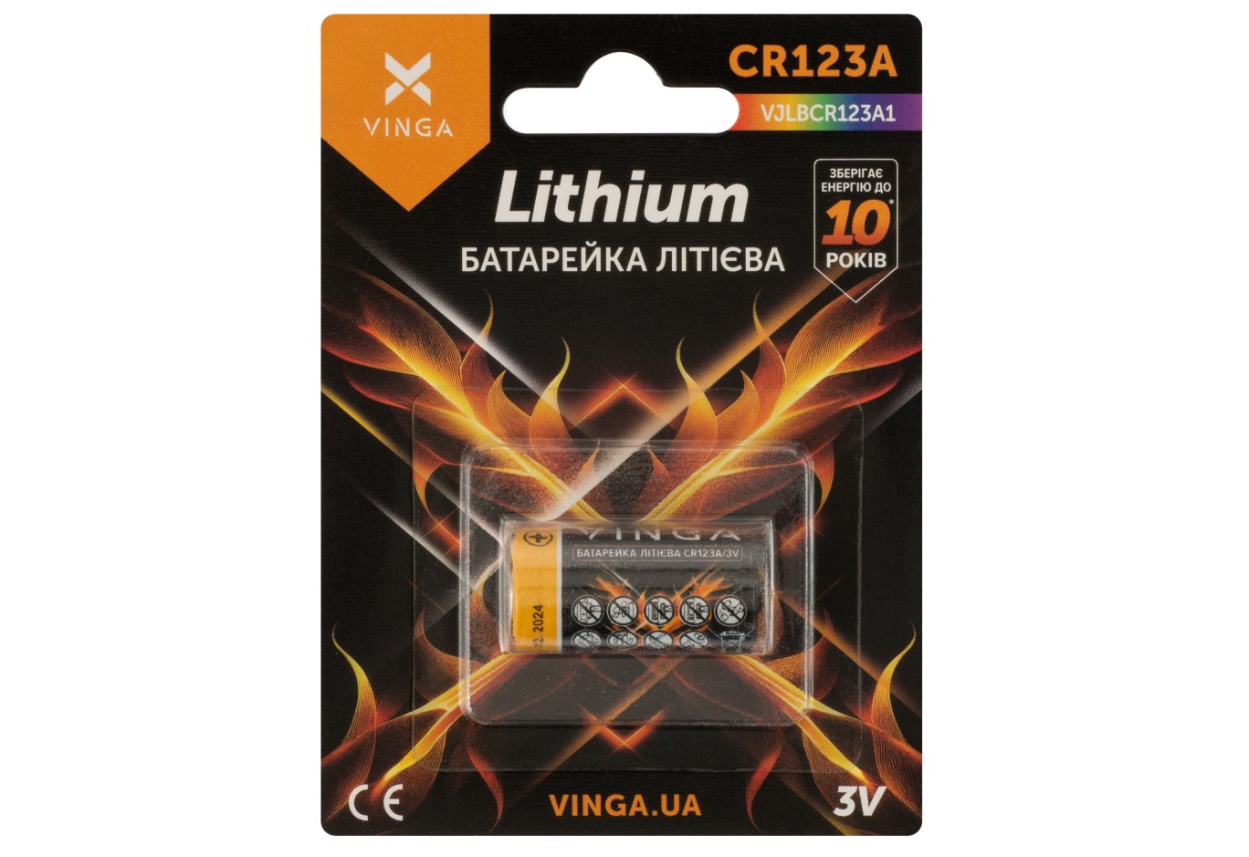 Батарейка CR123A Lithium Vinga (VJLBCR123A1)