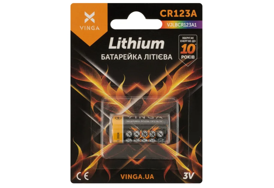 Battery CR123A Lithium Vinga (VJLBCR123A1)
