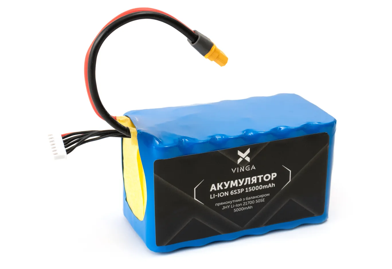Battery pack Vinga Li-ion 6S3P 15000mAh з балансиром (JHY Li-Ion 21700 5000mAh) (V6S3P-5000)