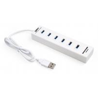 Концентратор Vinga 6xUSB2.0 + card-reader with switch 0.8m (VCP2H6USBCRSWWH)