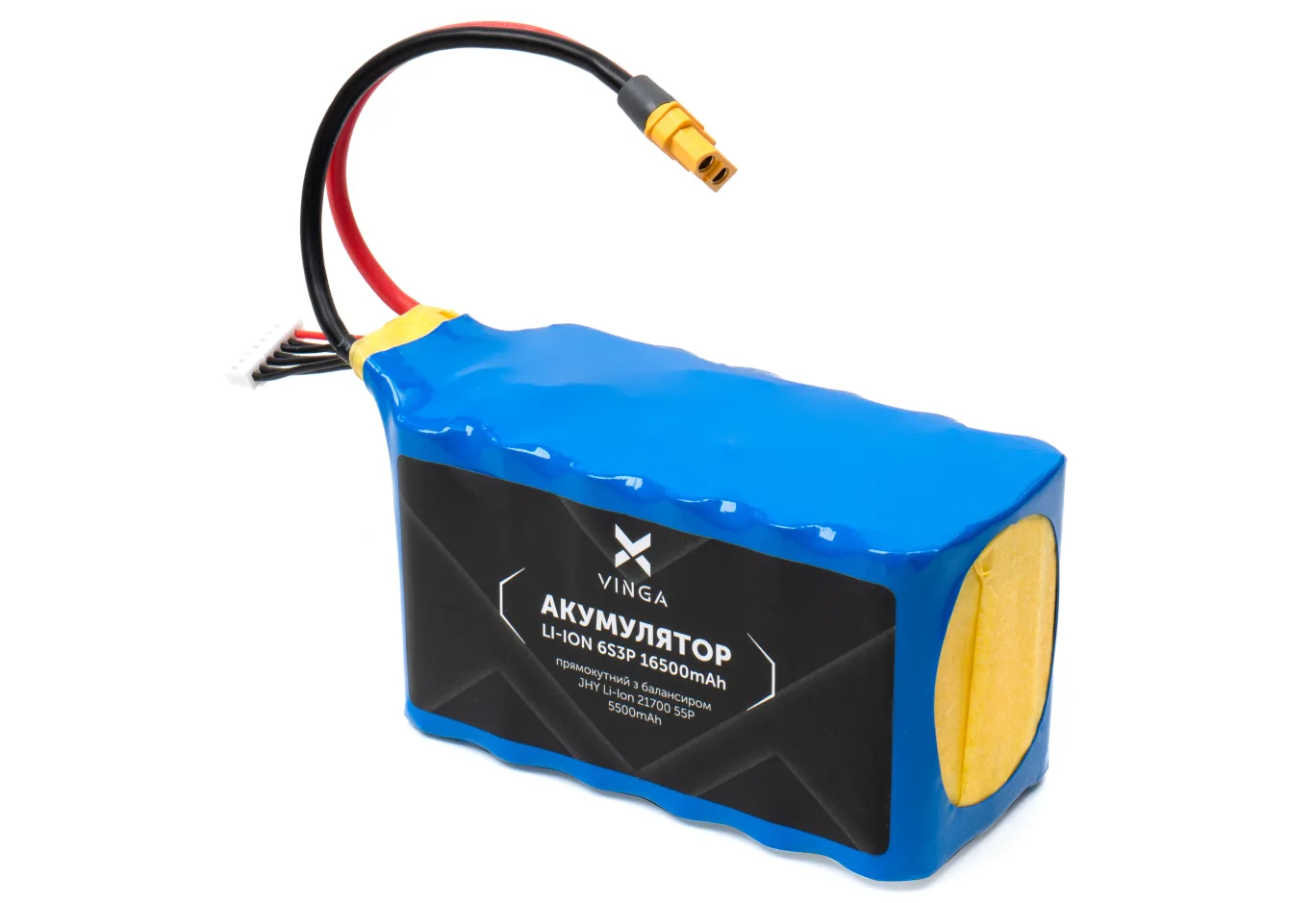 Battery pack Vinga Li-ion 6S3P 16500mAh з балансувальним дротом (JHY Li-Ion 21700 5500mAh) (V6S3P-16500MAH)