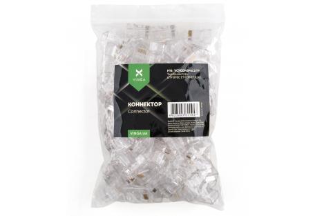 Конектор Vinga RJ-45 UTP 100 шт. (VCPCON8P8CUTP)