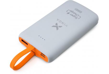 Батарея універсальна Vinga 10000 mAh SuperQC soft touch w/cable 22.5W dark grey (VPB1SQSCDG)