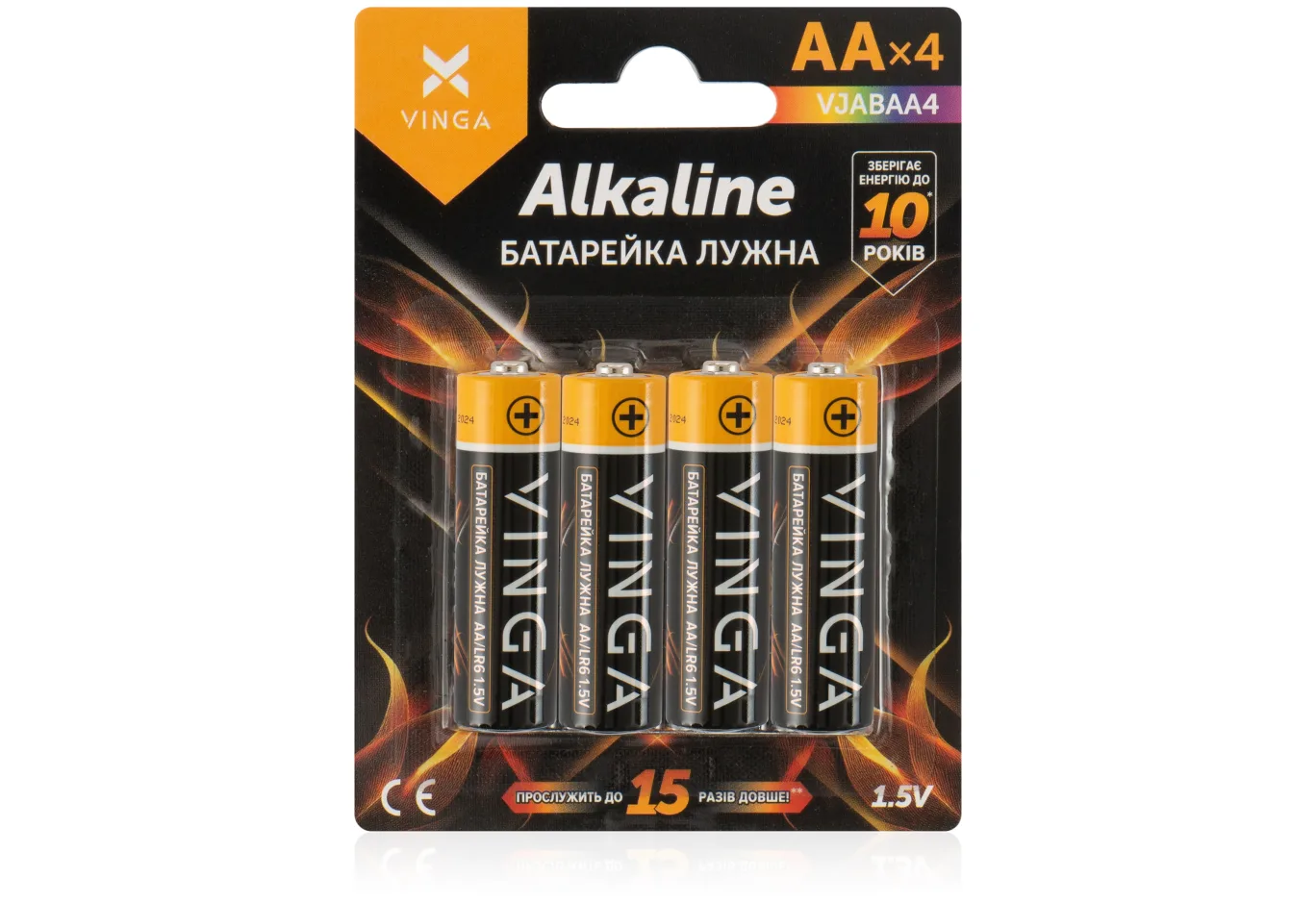 Battery AA LR6 Alkaline 4pcs Blister Vinga (VJABAA4)