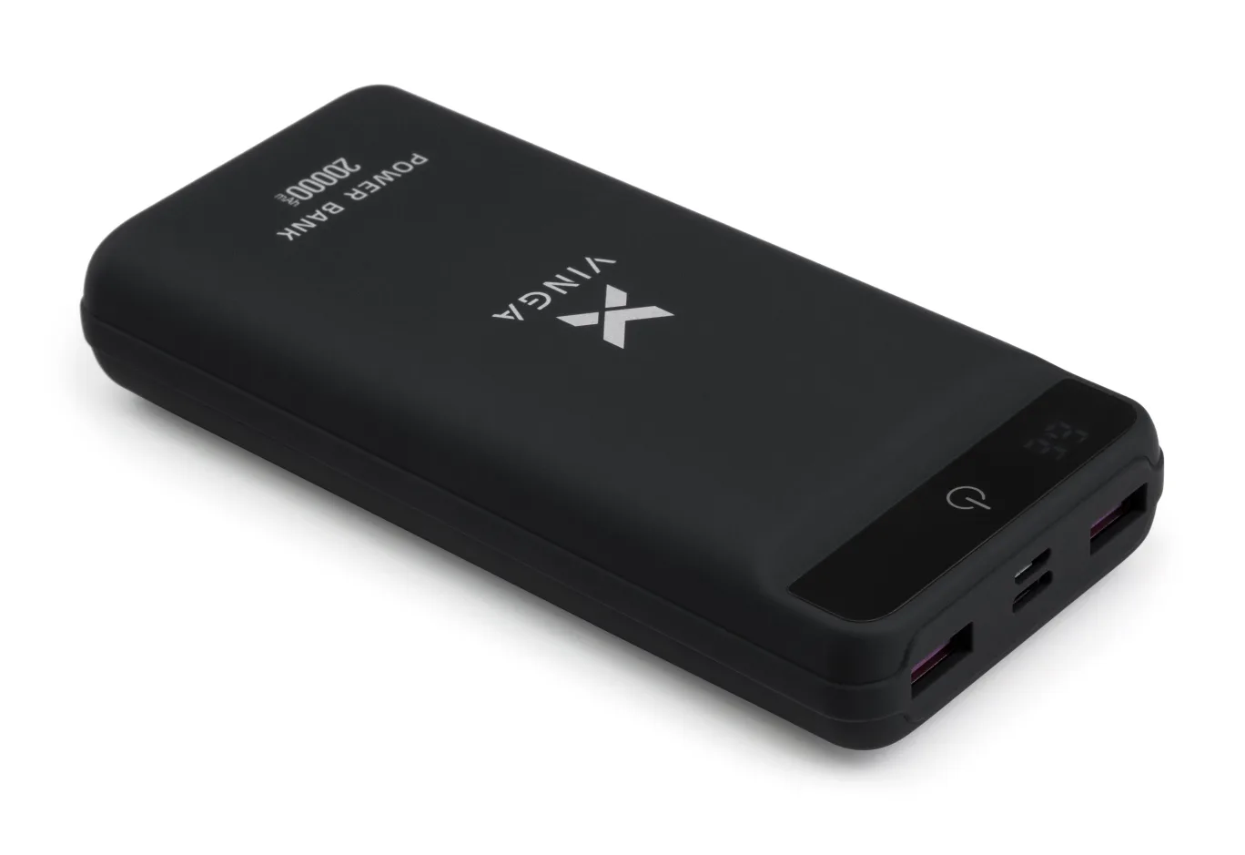 Universal Battery Vinga 20000 mAh QC3.0 Display soft touch black (VPB2QLSBK)