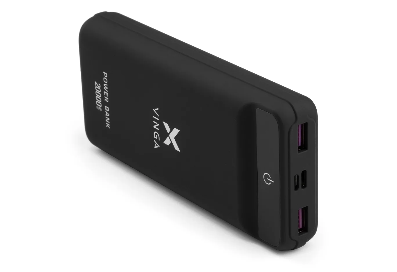 Universal Battery Vinga 20000 mAh QC3.0 Display soft touch black (VPB2QLSBK)