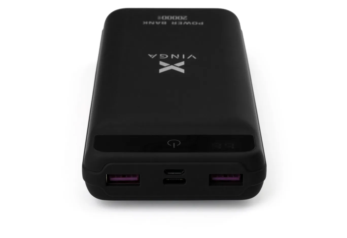 Universal Battery Vinga 20000 mAh QC3.0 Display soft touch black (VPB2QLSBK)