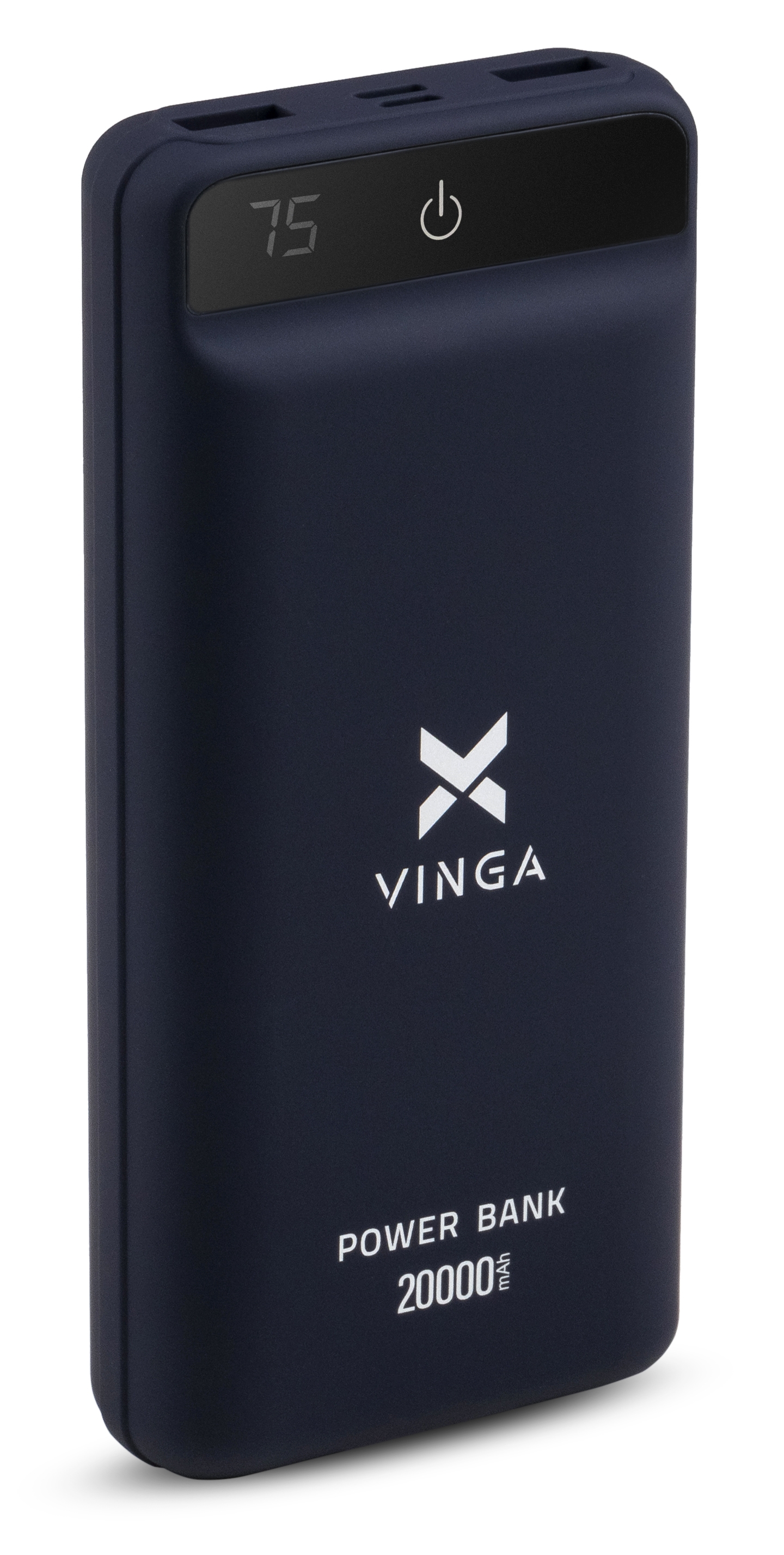 Батарея універсальна Vinga 20000 mAh QC3.0 Display soft touch purple (VPB2QLSP)