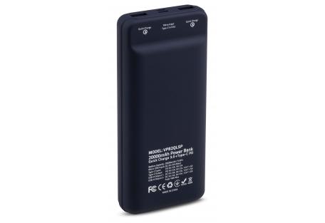 Батарея універсальна Vinga 20000 mAh QC3.0 Display soft touch purple (VPB2QLSP)