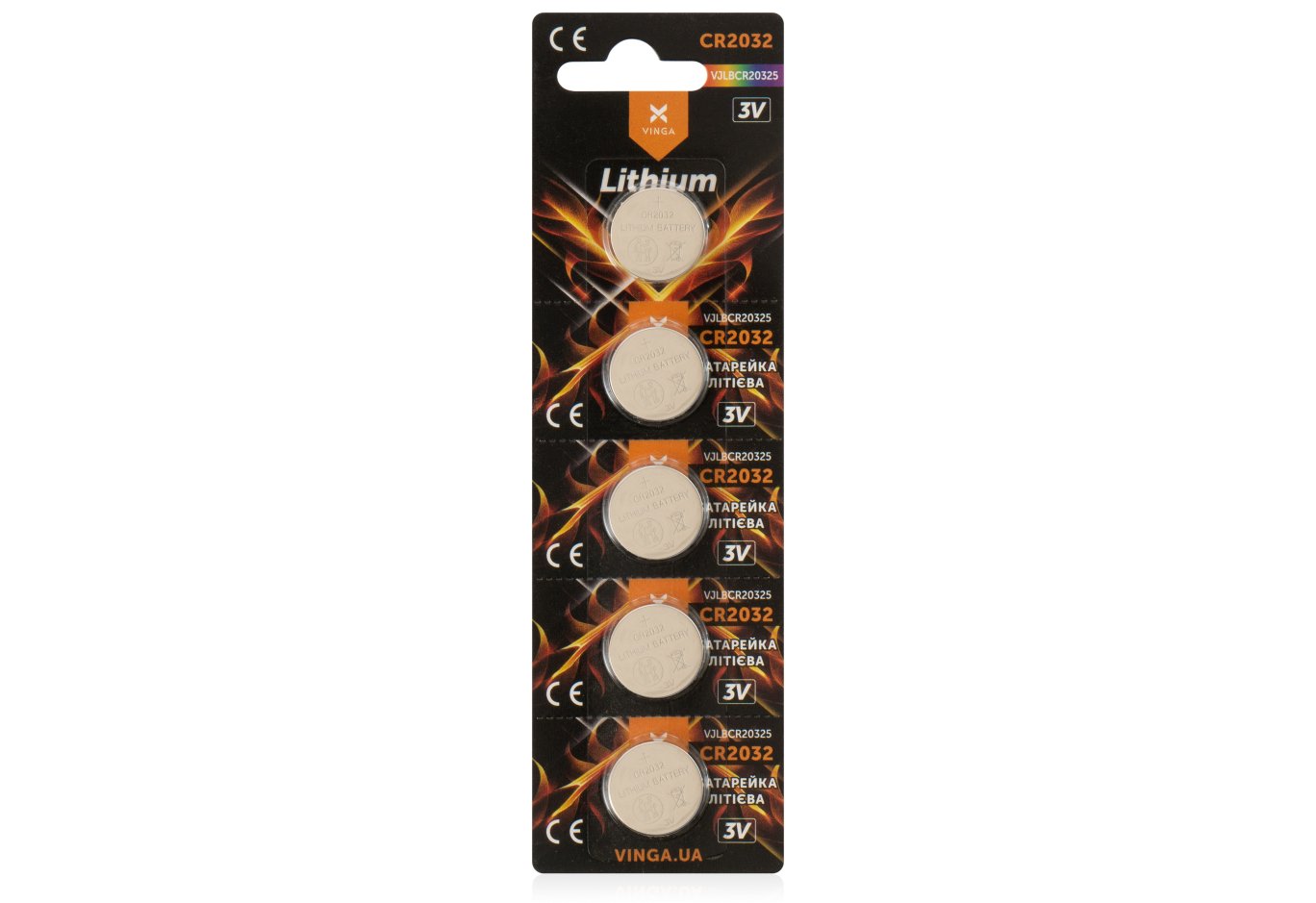 Батарейка CR2032 Lithium 5pcs Blister Vinga (VJLBCR20325)