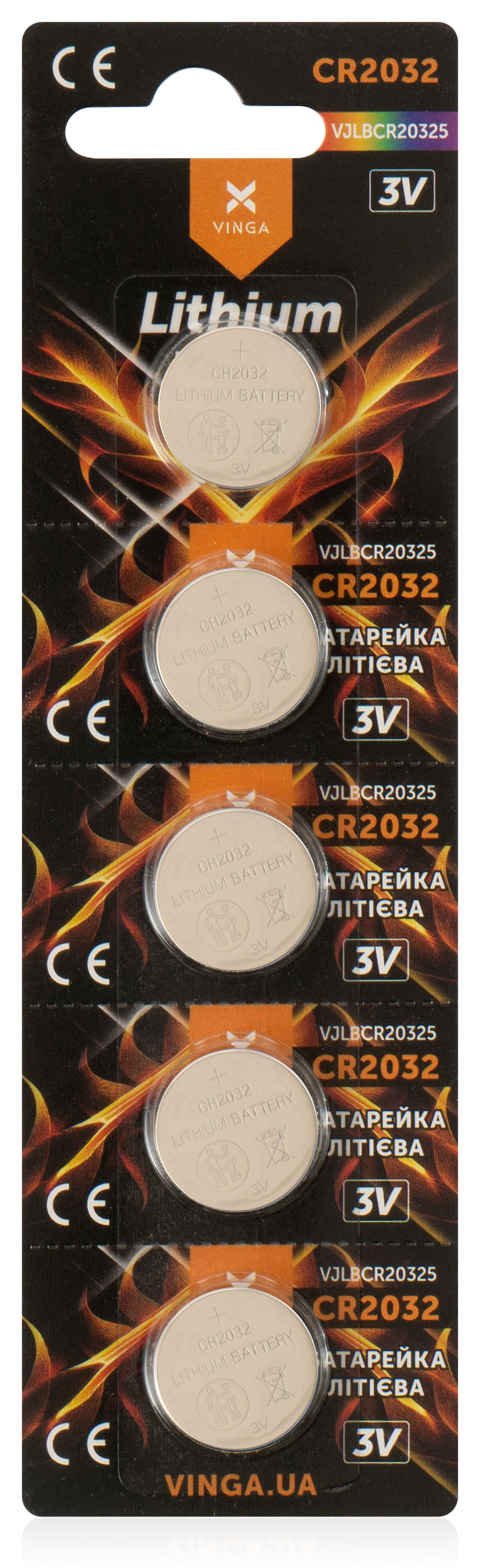 Батарейка CR2032 Lithium 5pcs Blister Vinga (VJLBCR20325)