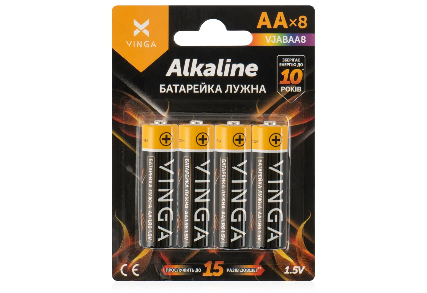 Battery AA LR6 Alkaline 8pcs Blister Vinga (VJABAA8)