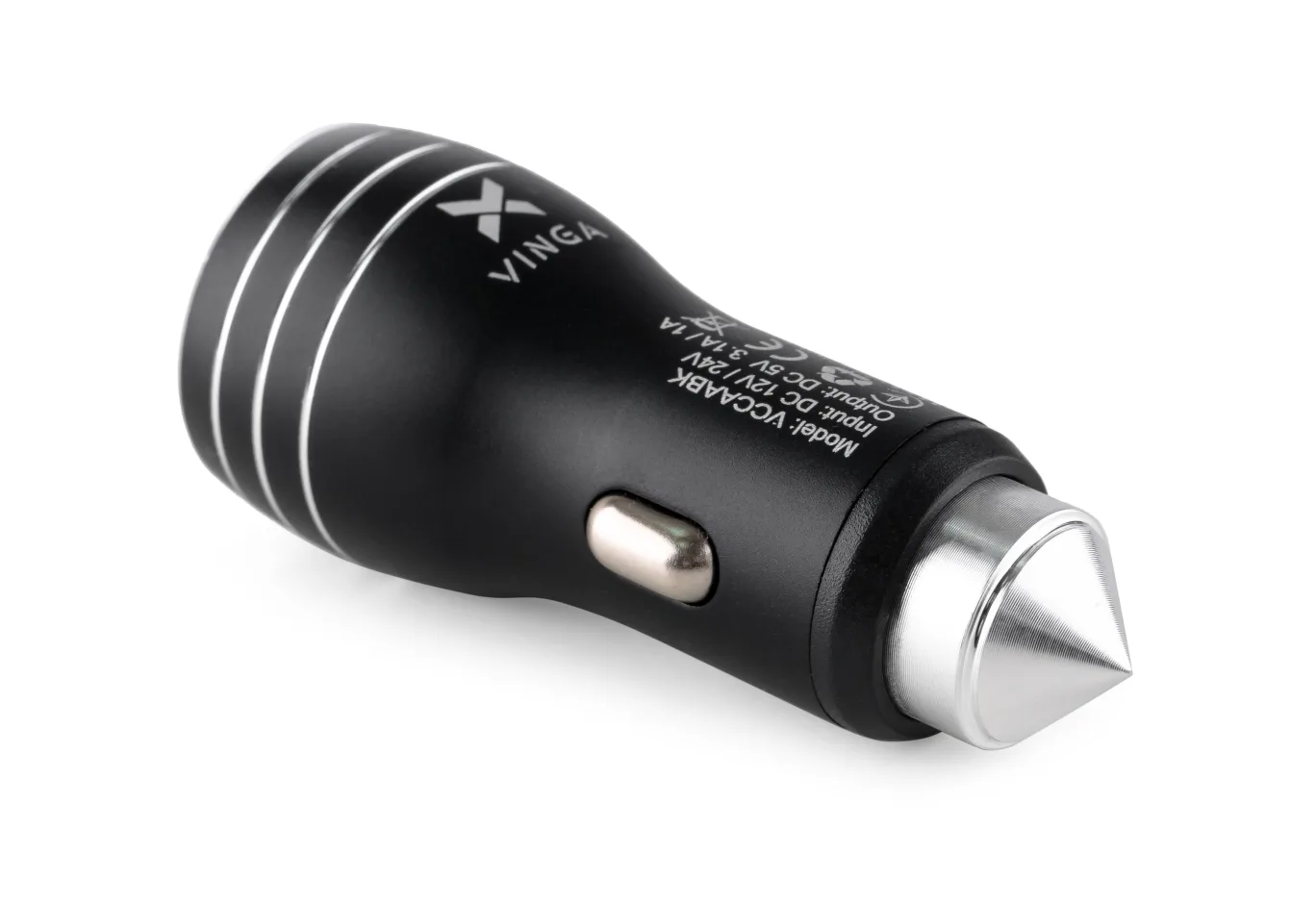 Charger Vinga Dual USB Car Charger aluminium 15.5W Max (VCCAABK)