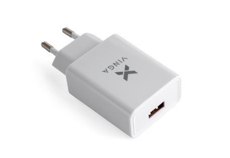 Зарядний пристрій Vinga QC3.0 Quick Wall Charger 1xUSB 18W Max (VWCQAW)
