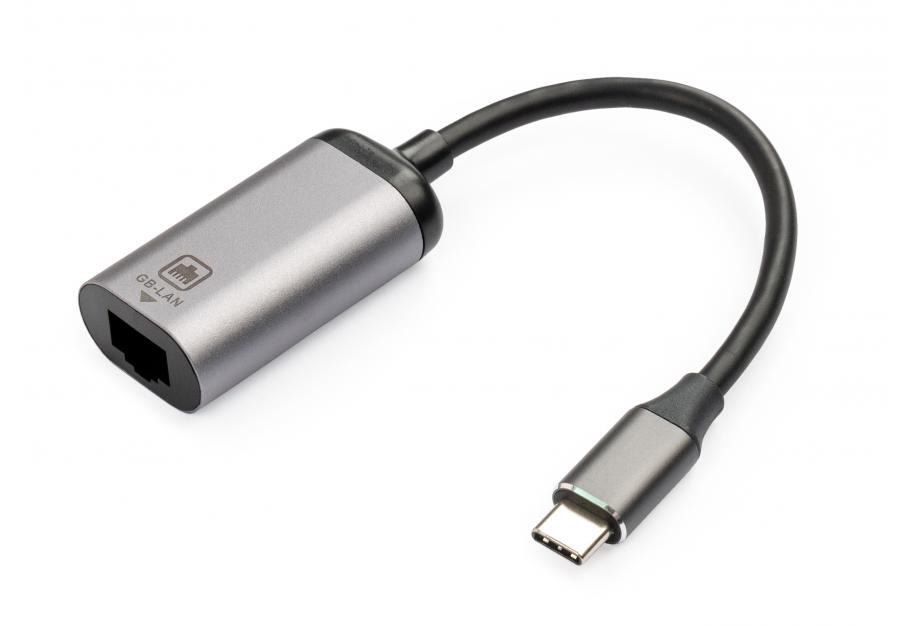 Перехідник USB-C to RJ45 Ethernet 1000Mbps Vinga (VCPATCLGB)