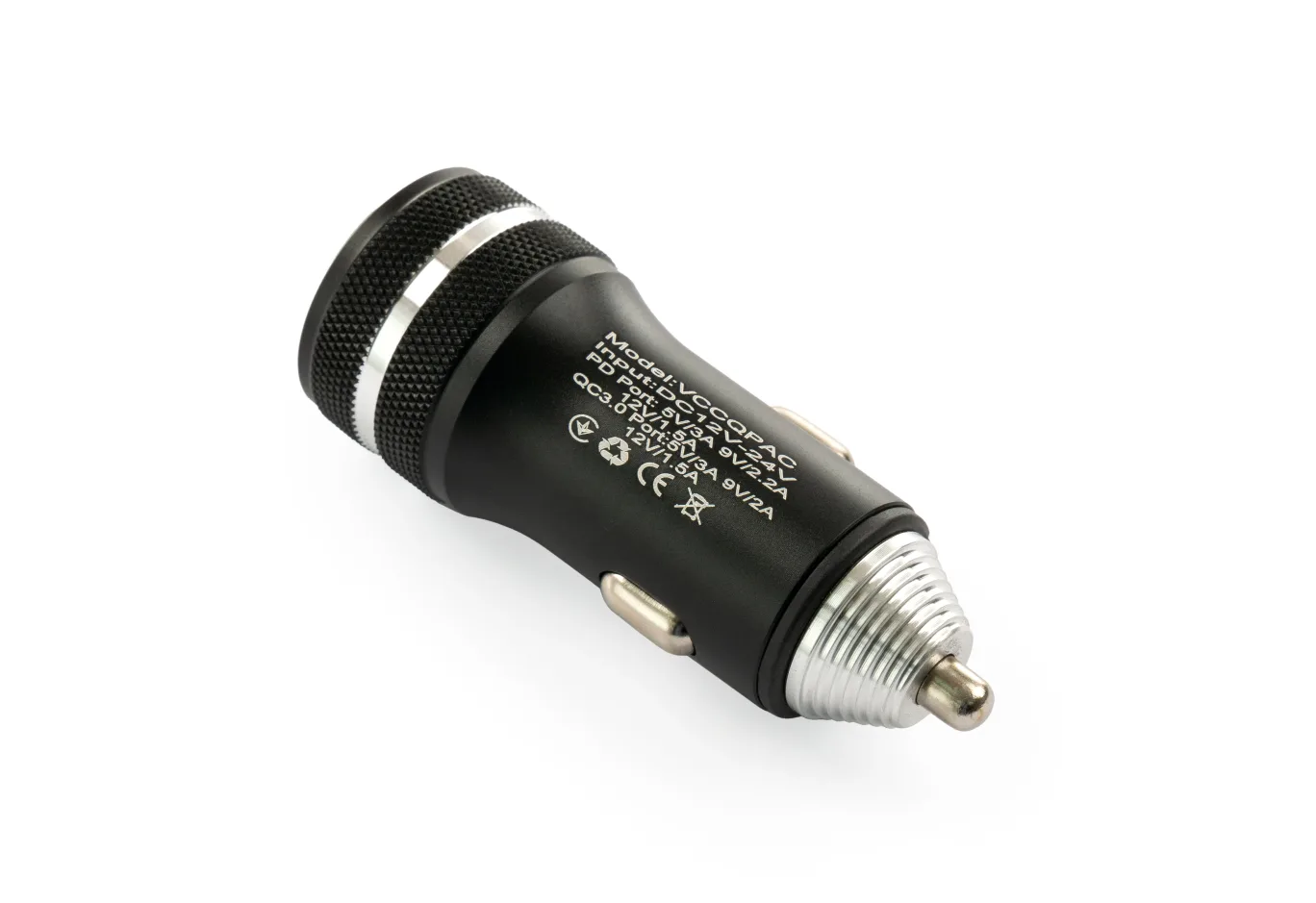 Charger Vinga QC3.0 + PD Quick Car Charger aluminium 36W Max black (VCCQPAC)