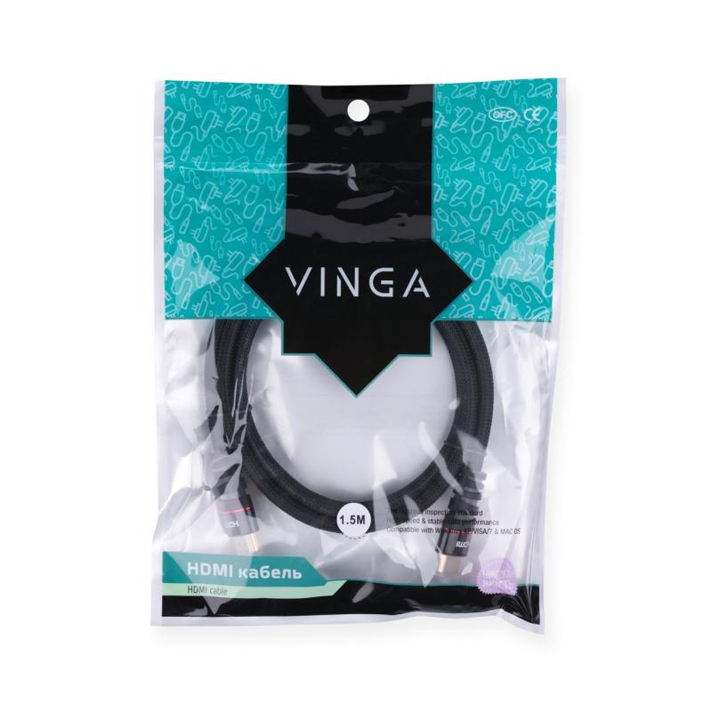 Кабель мультимедійний HDMI M to HDMI M 1.5m Vinga (HDMI01-1.5)
