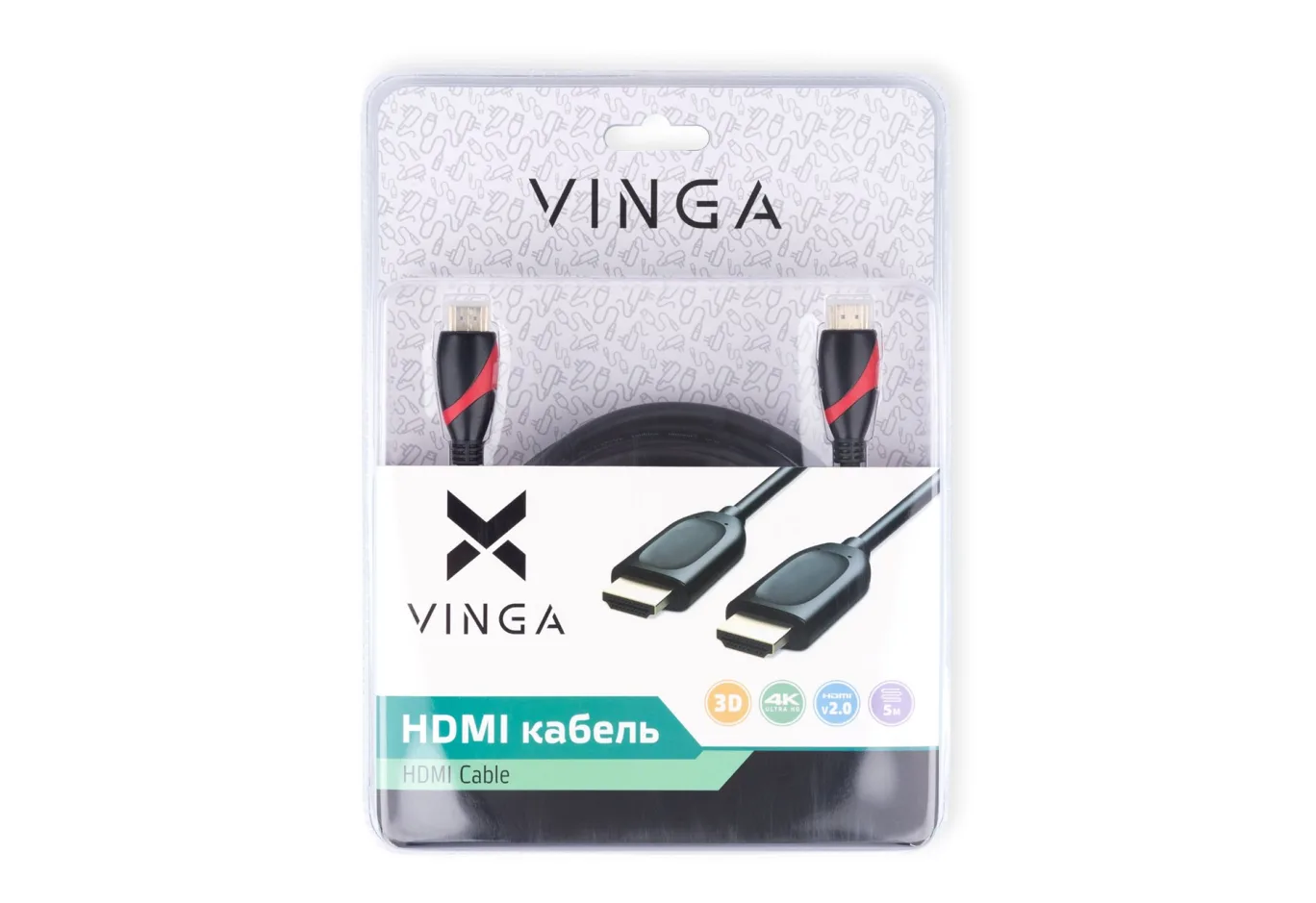 Multimedia cable HDMI M to HDMI M 5.0m Vinga (HDMI02-5.0)