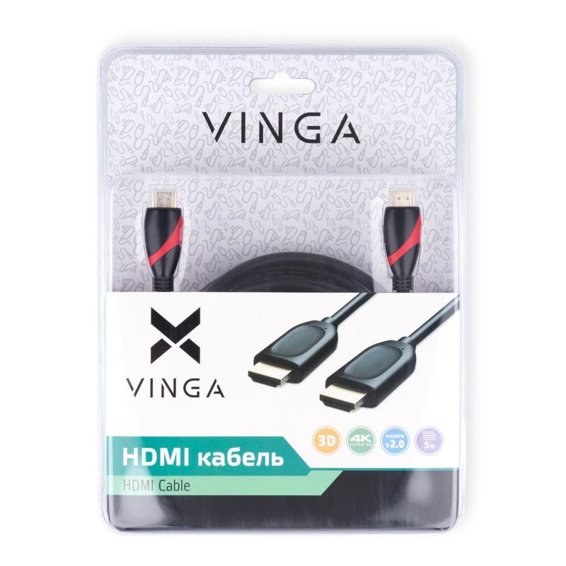 Кабель мультимедійний HDMI M to HDMI M 5.0m Vinga (HDMI02-5.0)