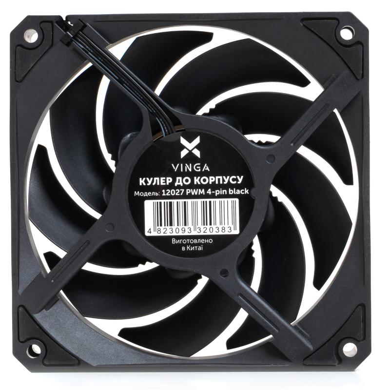 Кулер до корпусу Vinga 12027 PWM 4-pin black