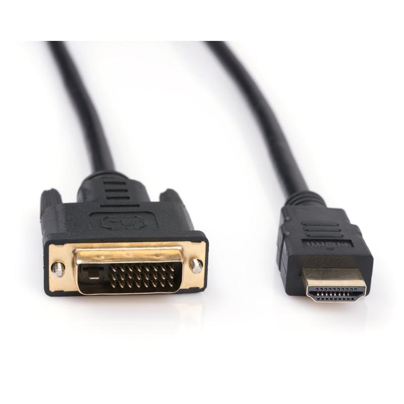 Кабель мультимедійний HDMI M to DVI M 1.8m 24+1pin Vinga (HDMIDVI01-1.8)