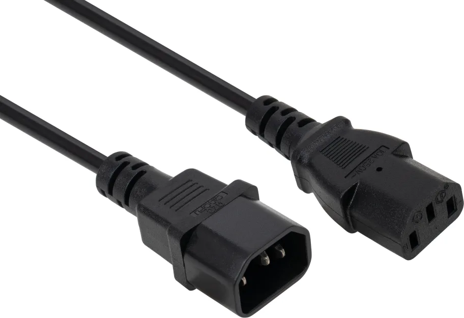 Кабель живлення C13 to C14 3.0m 1mm2 Vinga (VCPP1C13143BK)
