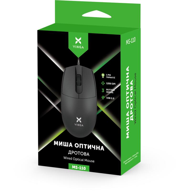 Мишка Vinga MS-110 Black