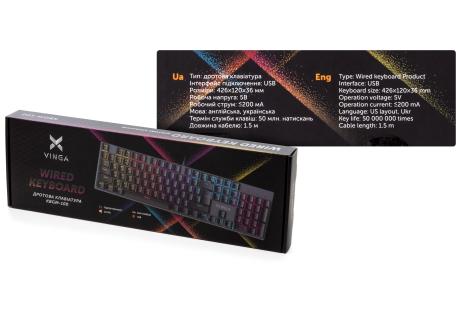 Клавіатура Vinga KBGM-100 LED Blue Switch USB Black (KBGM-100 Black)