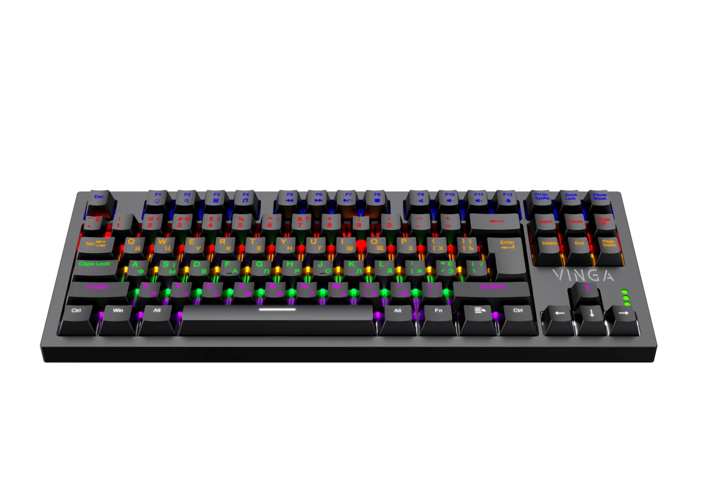 Keyboard Vinga KBGM-110 87 key LED Blue Switch USB Black (KBGM-110 Black)