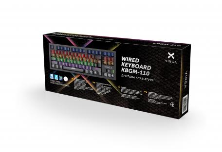 Клавіатура Vinga KBGM-110 87 key LED Blue Switch USB Black (KBGM-110 Black)