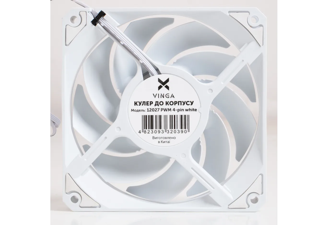 Case fan Vinga 12027 PWM 4-pin white ОЕМ