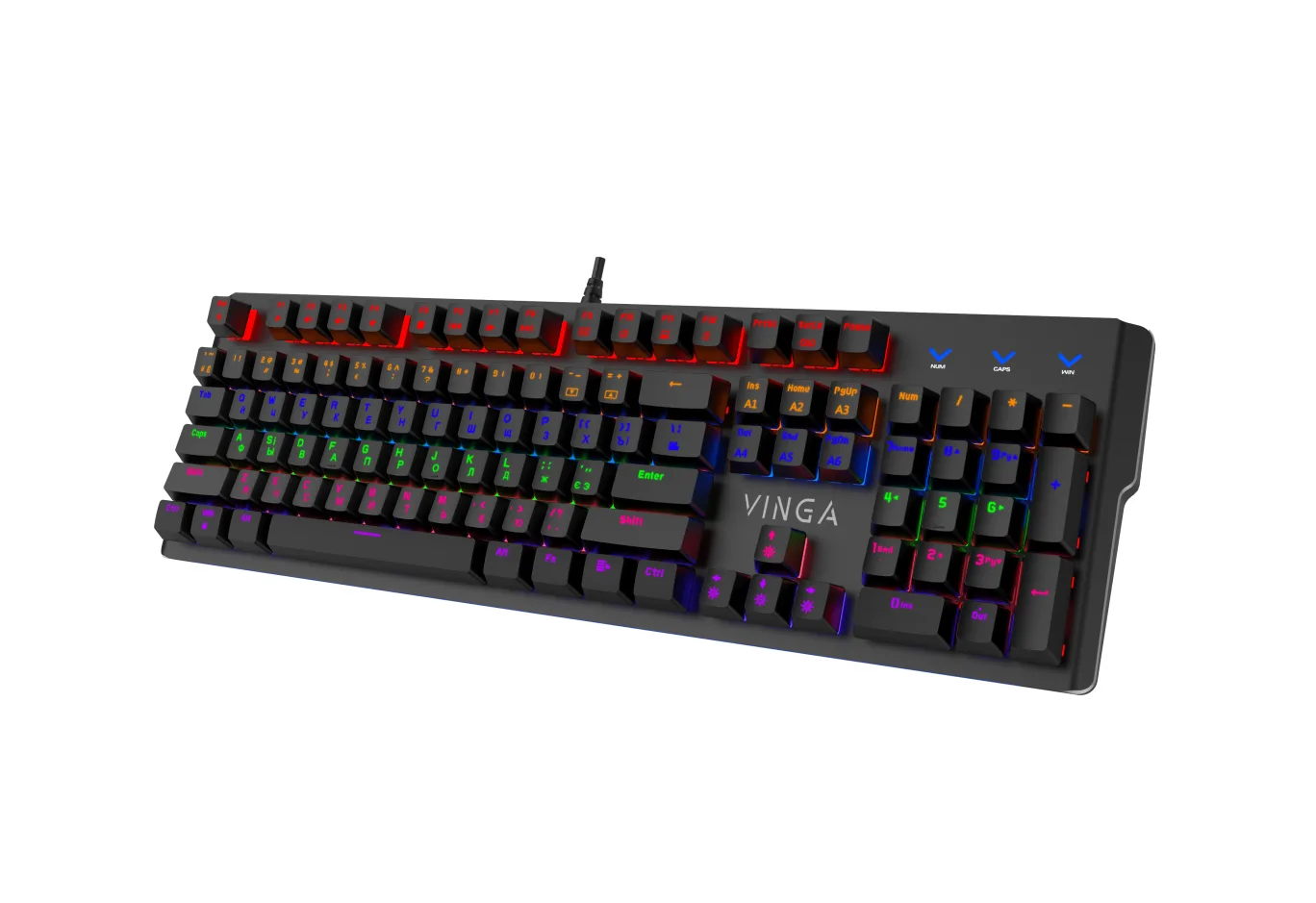 Клавіатура Vinga KBGM160 LED Outemu Blue USB Black (KBGM160 Black)