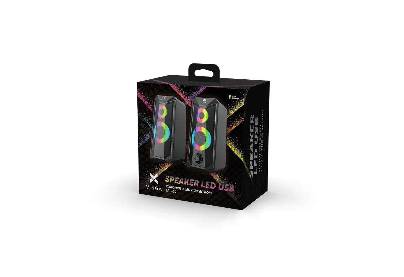 Акустична система Vinga SP-200 LED USB Black