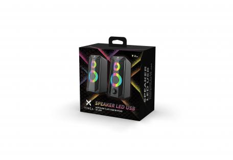 Акустична система Vinga SP-200 LED USB Black