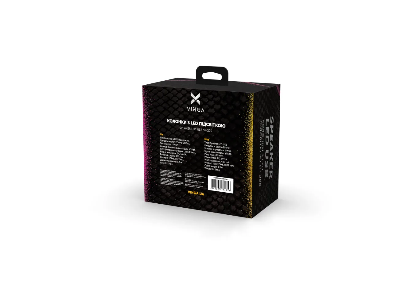 Акустична система Vinga SP-200 LED USB Black