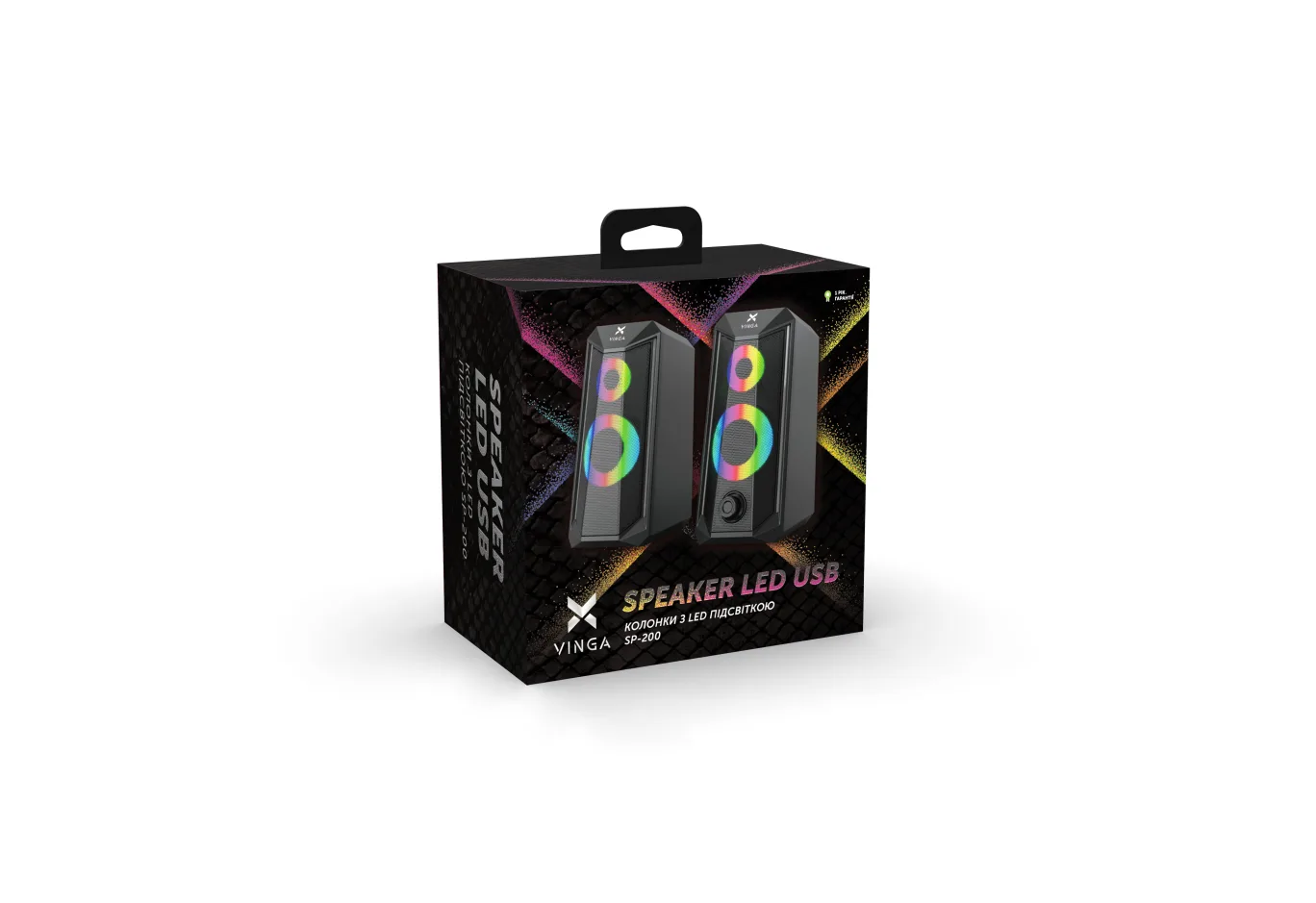 Акустична система Vinga SP-200 LED USB Black