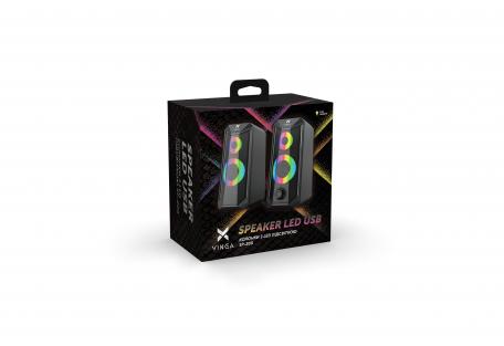 Акустична система Vinga SP-200 LED USB Black