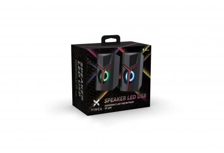 Акустична система Vinga SP-100 LED USB Black